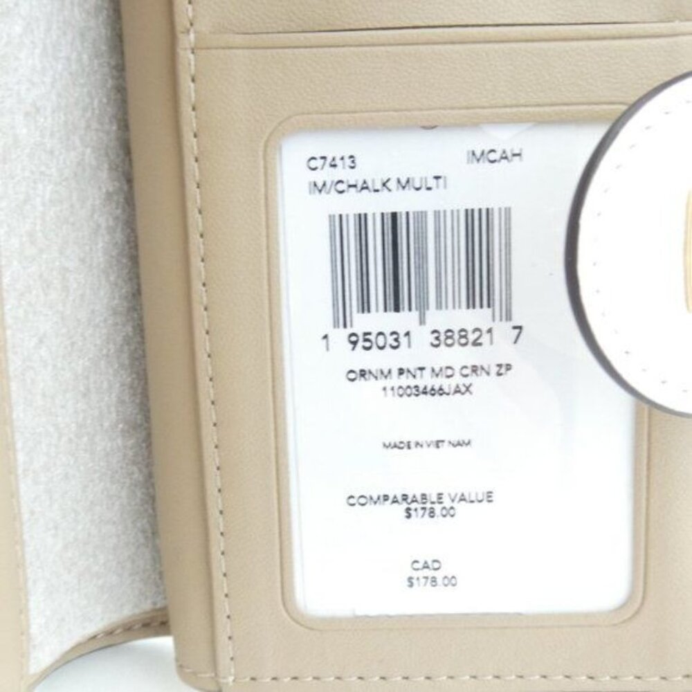 Coach Chalk Ornament Medium Corner Zip Wallet NWT‎ C7413 - Picture 3 of 4